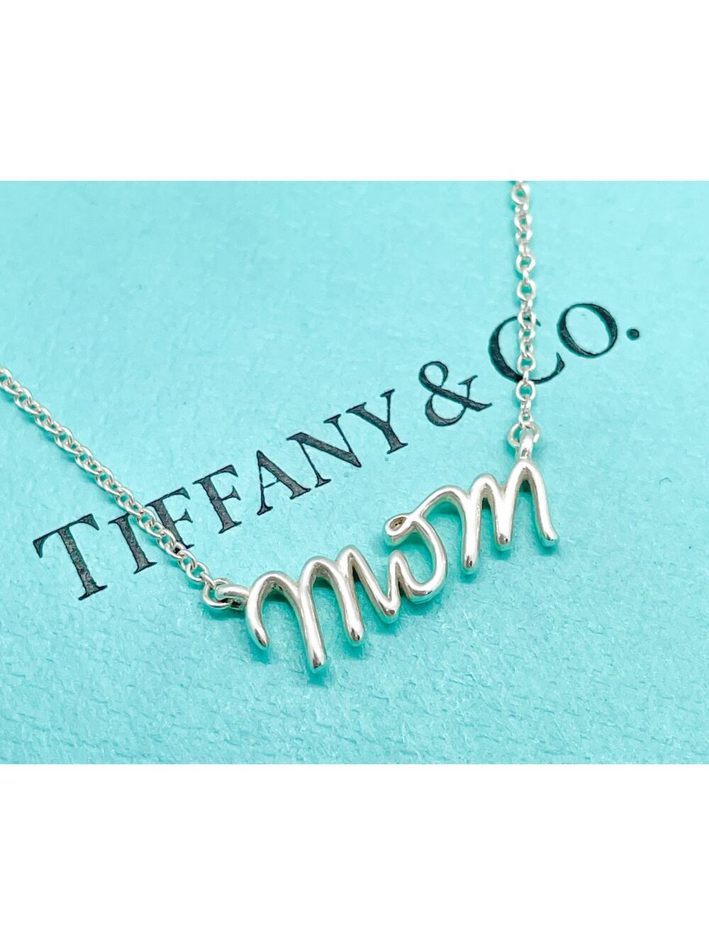 Rare Tiffany & Co. Paloma Picasso Graffiti Mom Pendant Necklace Silver 16"